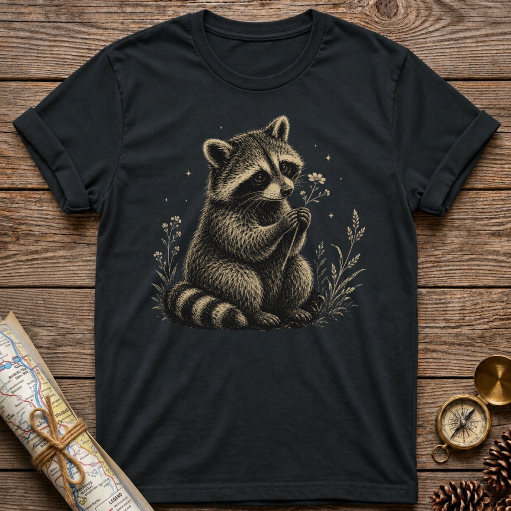 Raccoon Hold a Flower T-Shirt