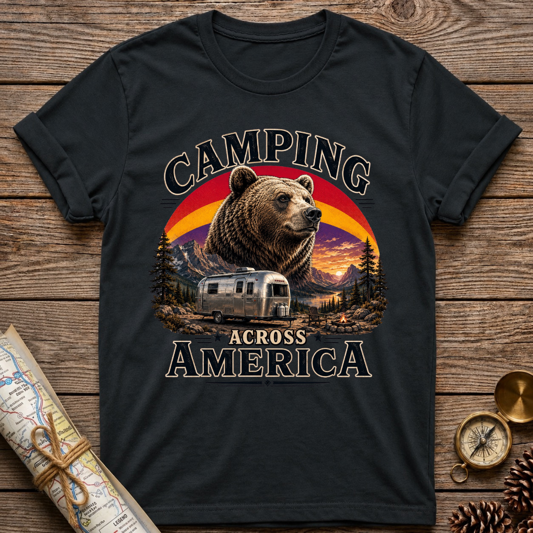 Camping Across America With A Bear T-Shirt