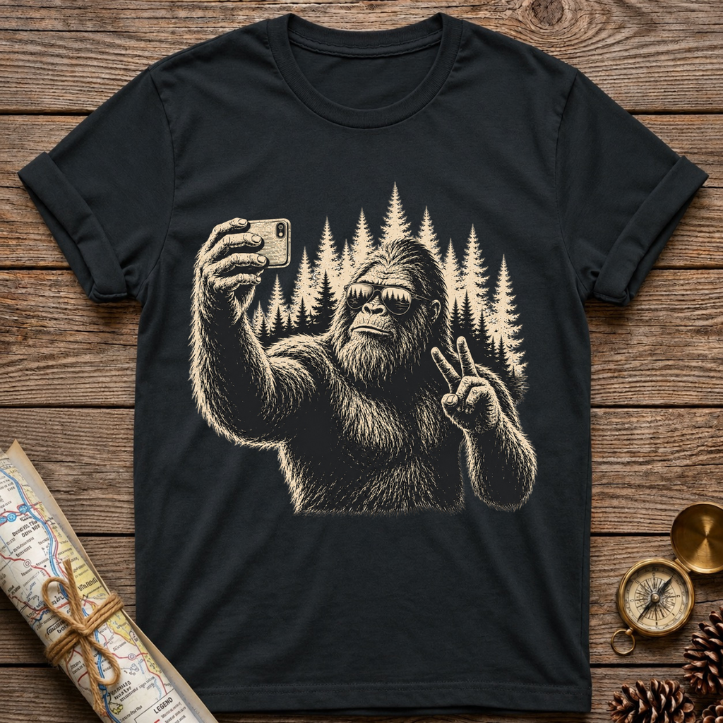 Bigfoot Taking Selfie T-Shirt