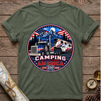 Camping Across America T‑Shirt — Patriotic RV & Semi Truck Graphic T-Shirt