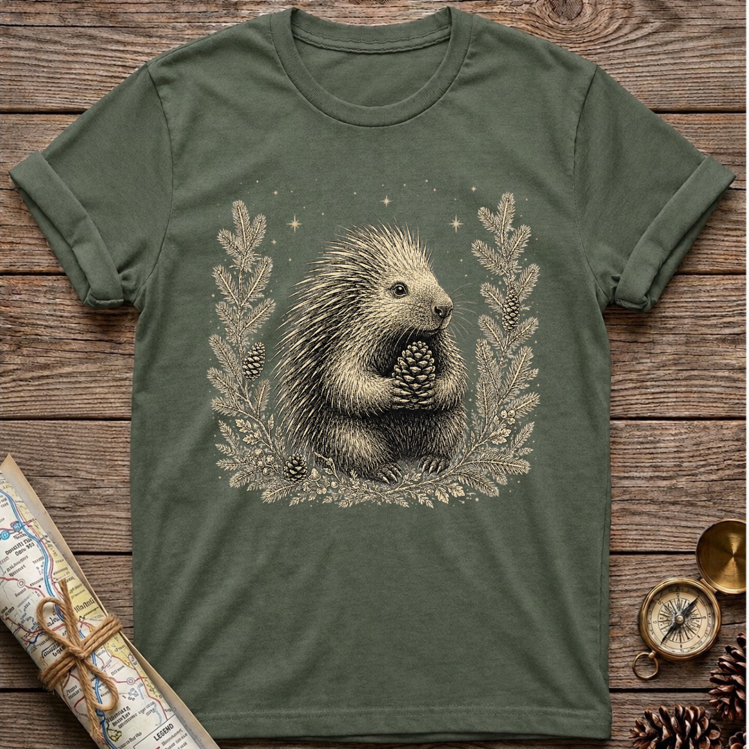 Porcupine Holding A Pine Cone T-Shirt