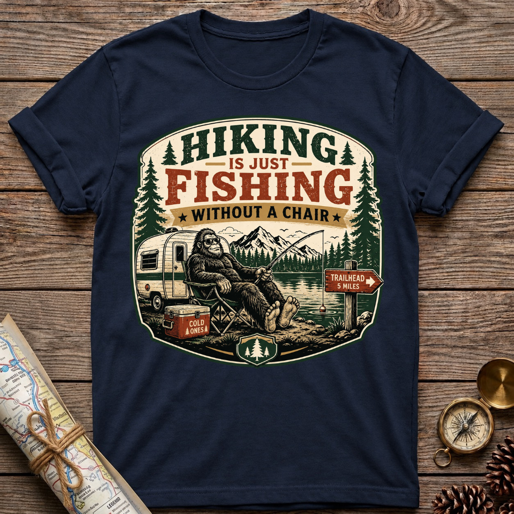 Hiking Is Just Fishing Wthout A Chair T-Shirt
