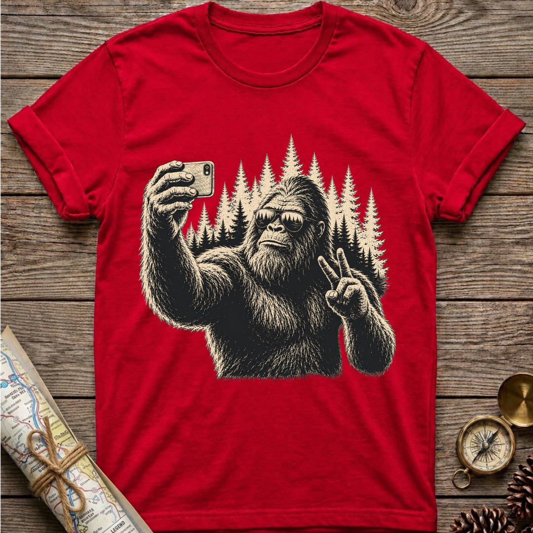 Bigfoot Taking Selfie T-Shirt