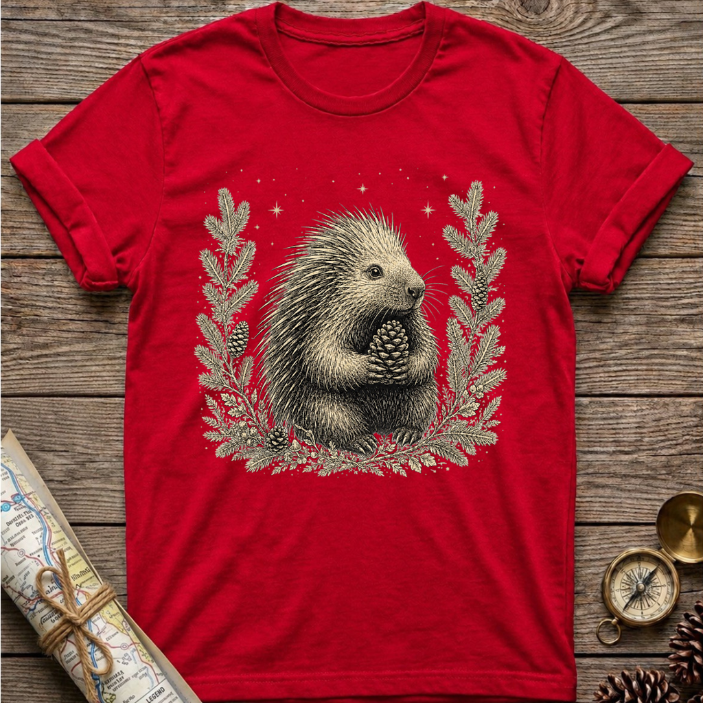 Porcupine Holding A Pine Cone T-Shirt