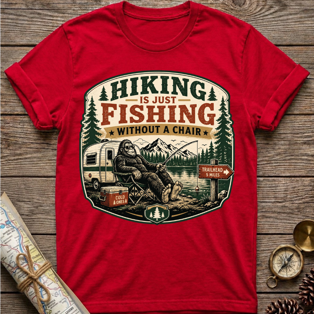 Hiking Is Just Fishing Wthout A Chair T-Shirt