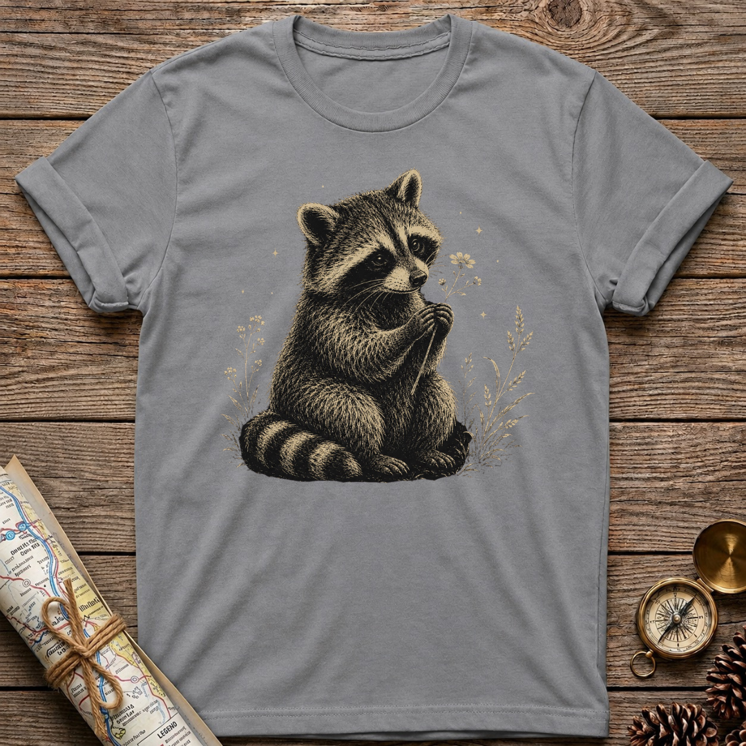 Raccoon Hold a Flower T-Shirt