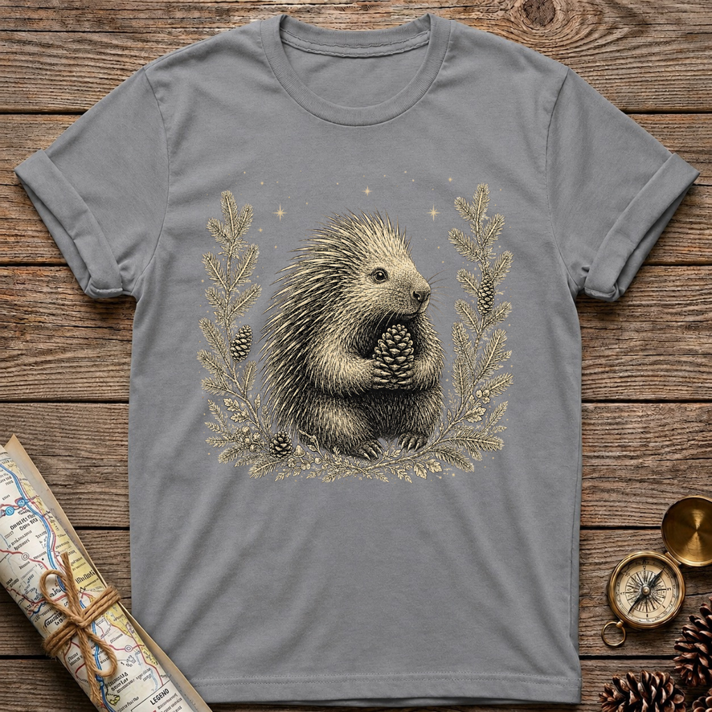 Porcupine Holding A Pine Cone T-Shirt