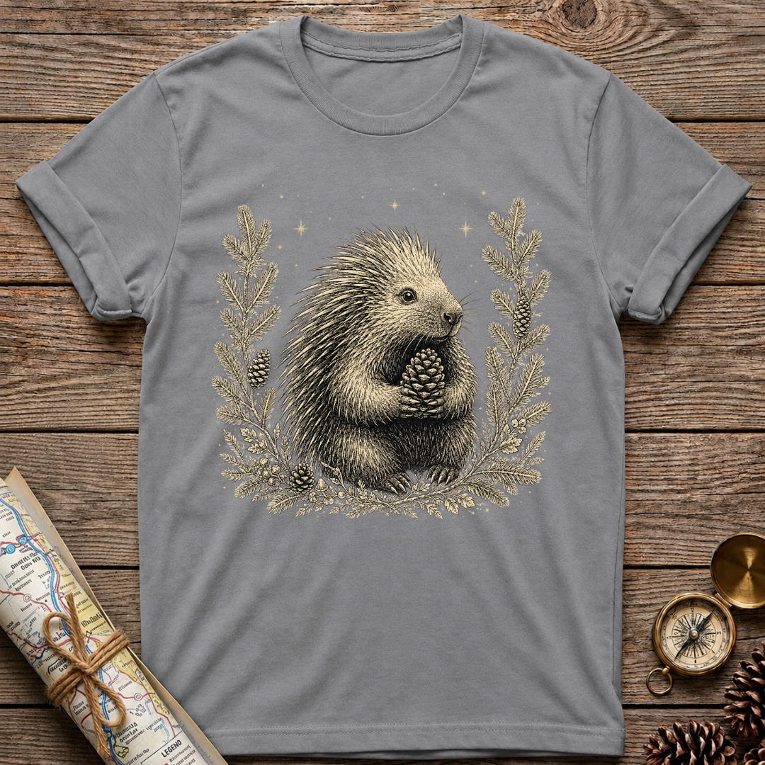 Porcupine Holding A Pine Cone T-Shirt