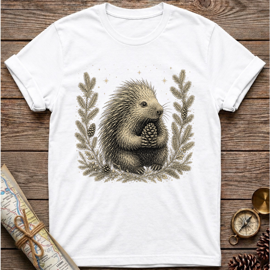 Porcupine Holding A Pine Cone T-Shirt