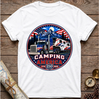 Camping Across America T‑Shirt — Patriotic RV & Semi Truck Graphic T-Shirt